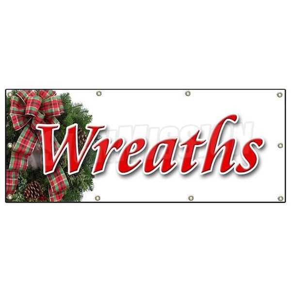 WREATH BANNER SIGN WREATH BANNER SIGN christmas xmas x-mas trees